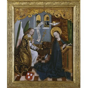 Nieznany, Adopcja obrazu Zwiastowanie Marii - obraz wotywny wrocławskiego cechu malarzy, 1500