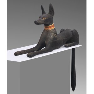 Nieznany, Adopcja rzeźby Bóg Anubis, pan nekropoli, w postaci szakala, około 1550 - 1069 p.n.e.
