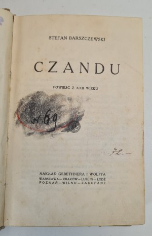 BARSZCZEWSKI Stefan - CZANDU Novel from the XXII century,wyd.1925