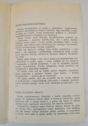 BRANDSTAETTER Roman - POEZJE Lyrical poems, poems and hymns, introduction by Zygmunt Lichniak, ed.1980