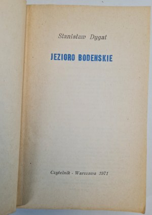 DYGAT Stanisław - JEZIORO BEDOŃSKIE, wyd.1971