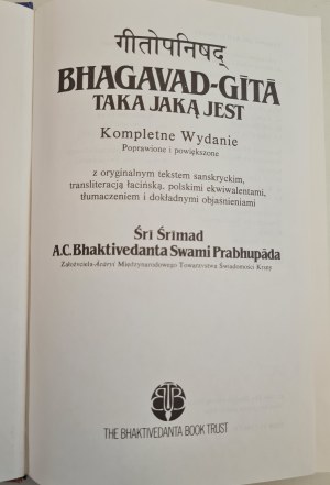 Siri Srimad - BHAGAVAD-GITA AS IT IS Complete edition with original Sanskrit text.