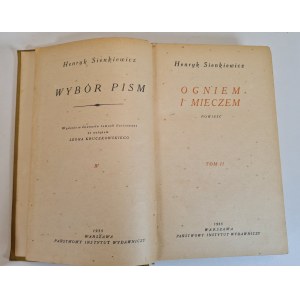 SIENKIEWICZ HENRYK - OGNIEM I MIECZEM TOM I-II z Wybór Pism wydania w 20 tomach z wstępem Leona Kruczkowskiego ilustracje Jan Marcin Szancer, wyd.1955