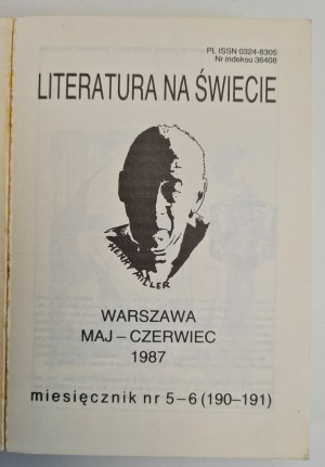 Henry Miller - LITERATURE ON THE WORLD 1987 monthly no. 5-6 (190-191) Warsaw May-June 1987