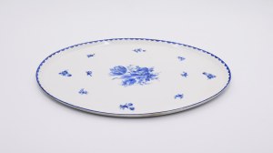 Platter with cobalt floral motif
