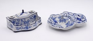 Ecriture and platter with onion pattern