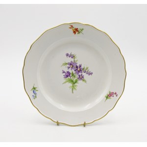 MIŚNIA - Państwowa Manufaktura Porcelany, Talerzyk zdobiony rzutami kwiatów