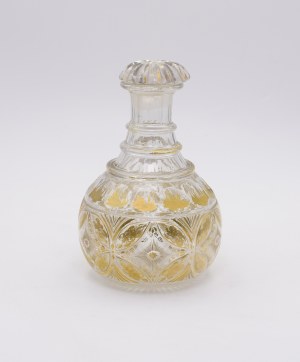 Cork decanter with a frieze of miniature genre scenes