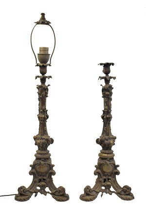 A pair of eclectic candlesticks