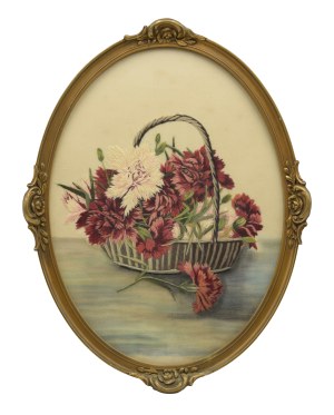 Carnations in a basket - embroidery