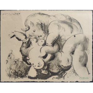Pablo Picasso (1881-1973), Minotaur (Mitologiczna scena erotyczna), 1967