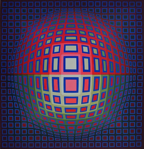 Victor Vasarely (1906-1997), Błękitna kompozycja