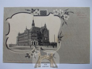 Katowice, Kattowitz, gymnasium, Art Nouveau, circa 1900.