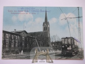 Swietochlowice, Lipiny, street, streetcar, 1914
