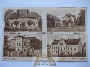 Jastrzębie Zdrój, houses and villas, ca. 1930 (mailed 1949).