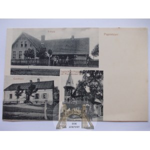 Tychy, Paprocany, szkoła, pałacyk myśliwski, gospoda, ok. 1910