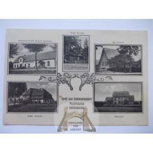Jastrzębie Zdrój, Bzie, szkoła, gospoda, dworzec, ok. 1910