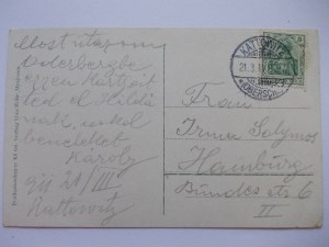 Myslowice, Myslowitz, triangle of 3 emperors, stamps, 1910