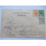 Mysłowice, Myslowitz, trójkąt 3 cesarzy, litografia, 1895