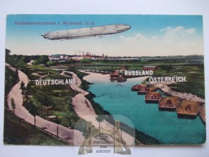 Myslowitz, Myslowitz, triangle of 3 emperors, airship, ca. 1914
