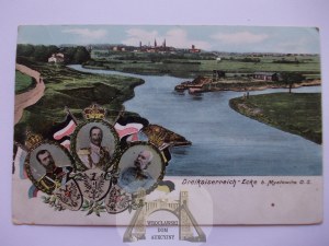 Myslowice, Myslowitz, triangle of the 3 emperors, Przemsza, ca. 1900.