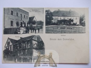 Domecko near Opole, palace, store, school, 1908
