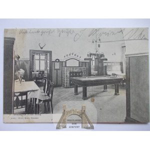 Brzeg, Brieg, Dom Niemiecki, wnętrze, bilard, 1908