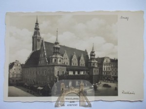 Brzeg, Brieg, city hall, circa 1940.