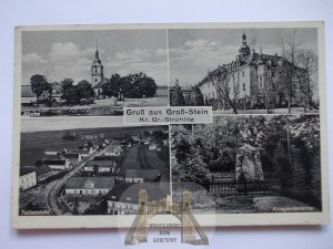Kamień Śląski near Strzelce Opolskie, palace, panorama, ca. 1939.