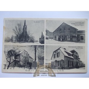 Nasale k. Kluczbork, kościół, szkoła, sklep, 1932