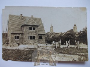 Byczyna, Pitschen, house construction, private card, ca. 1920