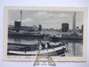 Kozle, Cosel, port, barge, 1938