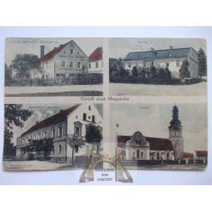Makowice k. Nysa, pałac, gospoda, kościół, ok. 1920