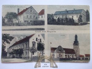 Makowice near Nysa, palace, inn, church, ca. 1920.