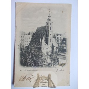 Wrocław, Breslau, kościół św. Krzysztofa, ok. 1898