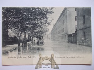 Wroclaw, Breslau, flooded Prince Witold Street, flood 1903