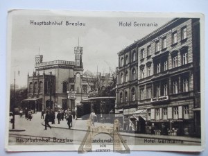 Breslau, Breslau, railway station, Germania hotel, circa 1940.