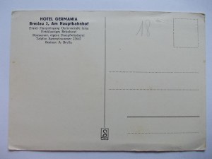 Breslau, Breslau, railway station, Germania hotel, circa 1940.