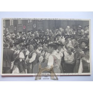Wrocław, Breslau, Dyrekcja Kolei, święto śpiewacze, propaganda, 1937 (wysłana 1949 r.)