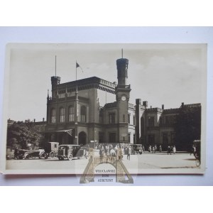 Wrocław, Breslau, dworzec, taksówki, wyd. Hans Semm,