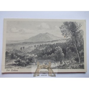 Ślęża, Zobtenberg, panorama, grafika Blatterbauer, 1918