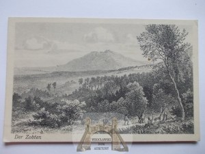 Sleza, Zobtenberg, panorama, graphic by Blatterbauer, 1918