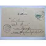 Brzeg Dolny k. Środa Śląska, litografia, pałac, 1899