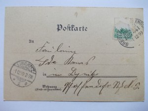 Brzeg Dolny k. Środa Śląska, lithograph, palace, 1899