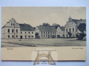 Kostomłoty, Kostenblut near Środa Śląska, hotel and brewery, 1917