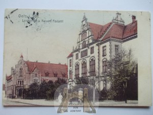 Olesnica, Oels, street, court and post office, 1909