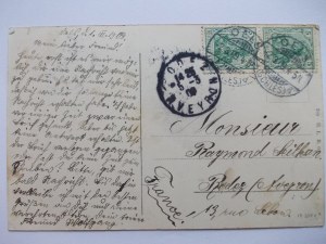 Olesnica, Oels, street, court and post office, 1909
