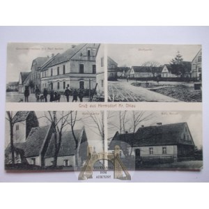 Kowalów k. Oława, kościół, szkoła, ulica, 1915