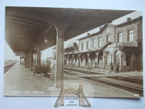 Wołów, Wohlau, train station, platform, ca. 1930.