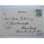 Góra, Guhrau, litografia w liściu, 1901